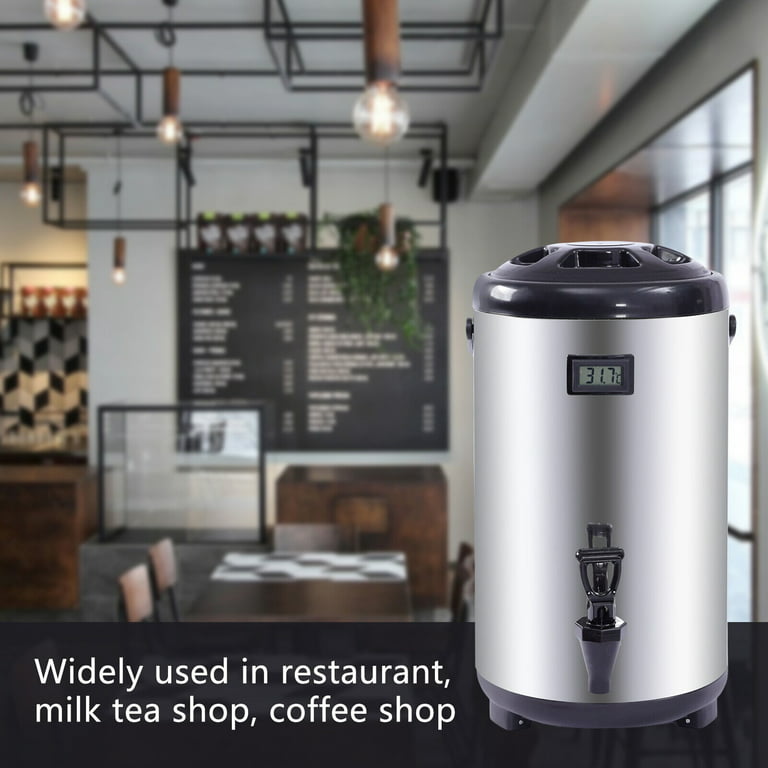 Hot Cold Beverage Dispenser, 304 Stainless Steel Insulated Coffee Tea Milk  Water Juice Urn, Home Commercial Square Drink Barrel with Faucet for Buffet
