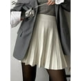thumbnail image 5 of Spring Knit White Mini Pleated Skirts For Women A Line Skirt Gray High Waist Women Knitted Pleated Short Skirts Korean Fashion, 5 of 6