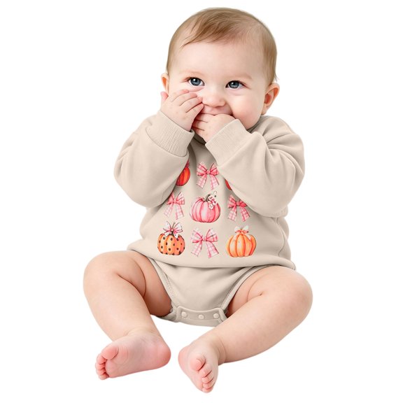 KAUOD Baby Clothes New Born Girls Fruit Print Long Sleeve Sweatshirt Bubble Romper Bodysuit Toddler Casual Cute Fall Clothes
