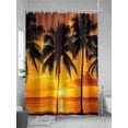 thumbnail image 5 of Fsddascl Beach Sunset Shower Curtain Set - Extra Long 72" x 96" Washable Bathtub Curtain with 12 Hooks, Ocean Coconut Orange Coastline Landscape Waterproof Fabric Stall Shower Curtains for Bathroom, 5 of 6