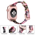 thumbnail image 6 of Wearlizer Thin Leather Black Pink Floral Apple Watch Band 38mm 40mm 41mm for iWatch Women Top Grain Leather Slim Strap Series 7 6 5 4 3 2 1, 6 of 7