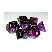 Chessex Manufacturing 26840 D6 Cube Gemini Set Of 36 Dice 12 mm - Black & Purple With Gold Numbering