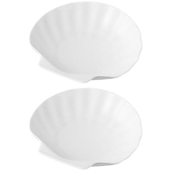 2 Pcs Tray Porcelain Dinner Plate Pasta Noodles Pasta Ceramic Plates Snack Plate Shell Ring Plate Ceramic Tableware