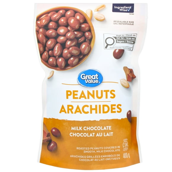 Arachides au chocolat au lait Great Value 400&nbsp;g