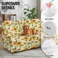 thumbnail image 4 of Xoenoiee Sunflower Butterfly Print 3 Seats Recliner Slipcovers Pieces Stretch Reclining Sofa Chair Covers Washable Couch Cover Furniture Protector with Side Pockets, 4 of 7