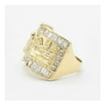 thumbnail image 2 of Diamond-Cut CZ Textured Last Supper Ring Unisex Adult 10K Yellow Gold, 7.72 Gr – Goldum NYC, 2 of 6