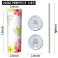 thumbnail image 3 of Butterfly 20 Oz Stainless Steel Skinny Tumbler – Vacuum Insulated Slim Travel Cup with Lid & Stainless Steel Straw, 360° Full Wrap Printed Tumbler for Home, Office & Outdoor Use, Spring, 3 of 6