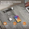 thumbnail image 3 of 63 Inch L-Shaped Desk with Fabric Drawers, Reversible Home Office & Gaming Desk with Power Outlets, USB-C, and Adjustable Storage Shelves, 3 of 9