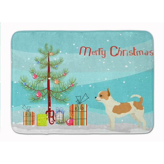 Chihuahua Christmas Tree Machine Washable Memory Foam Mat