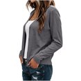 thumbnail image 5 of Lutiedan Cardigan Sweaters for Women Long Sleeve Button Down Cardigan Casual V Neck Fall Cardigan Tops,Dark Gray, 5 of 7