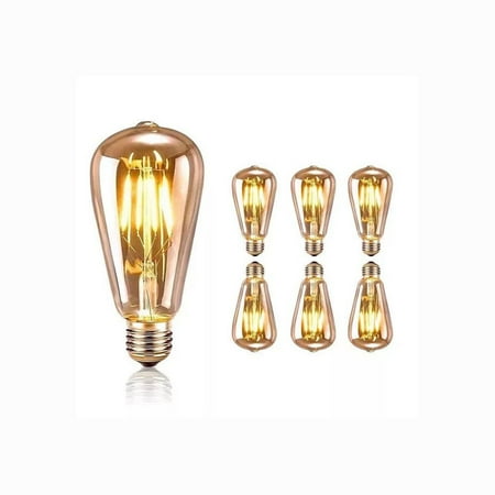 

Edison Light Bulb E27 7 Pieces 4W LED Bulb ST64 Incandescent Light Bulb Decorative Lamp for Nostalgia and Retro Lighting Home Restaurant Cafe Bar Amber Warm