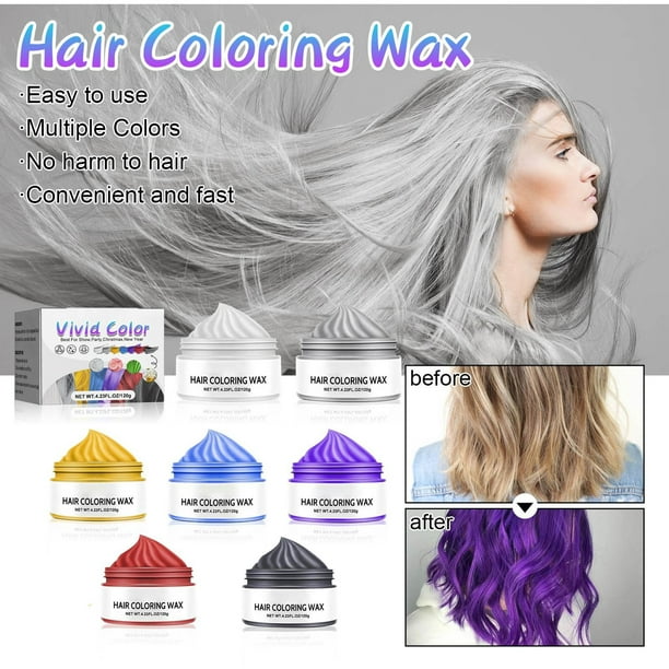 Xihbxyly Cera Colorante para El Cabello, Pomada de Cera de Color Vibrante, Ingredientes Herbales Nutritivos, Fácil Aplicación y Enjuague, Ideal para Fiestas de Cosplay, Una Experiencia Única de Peina