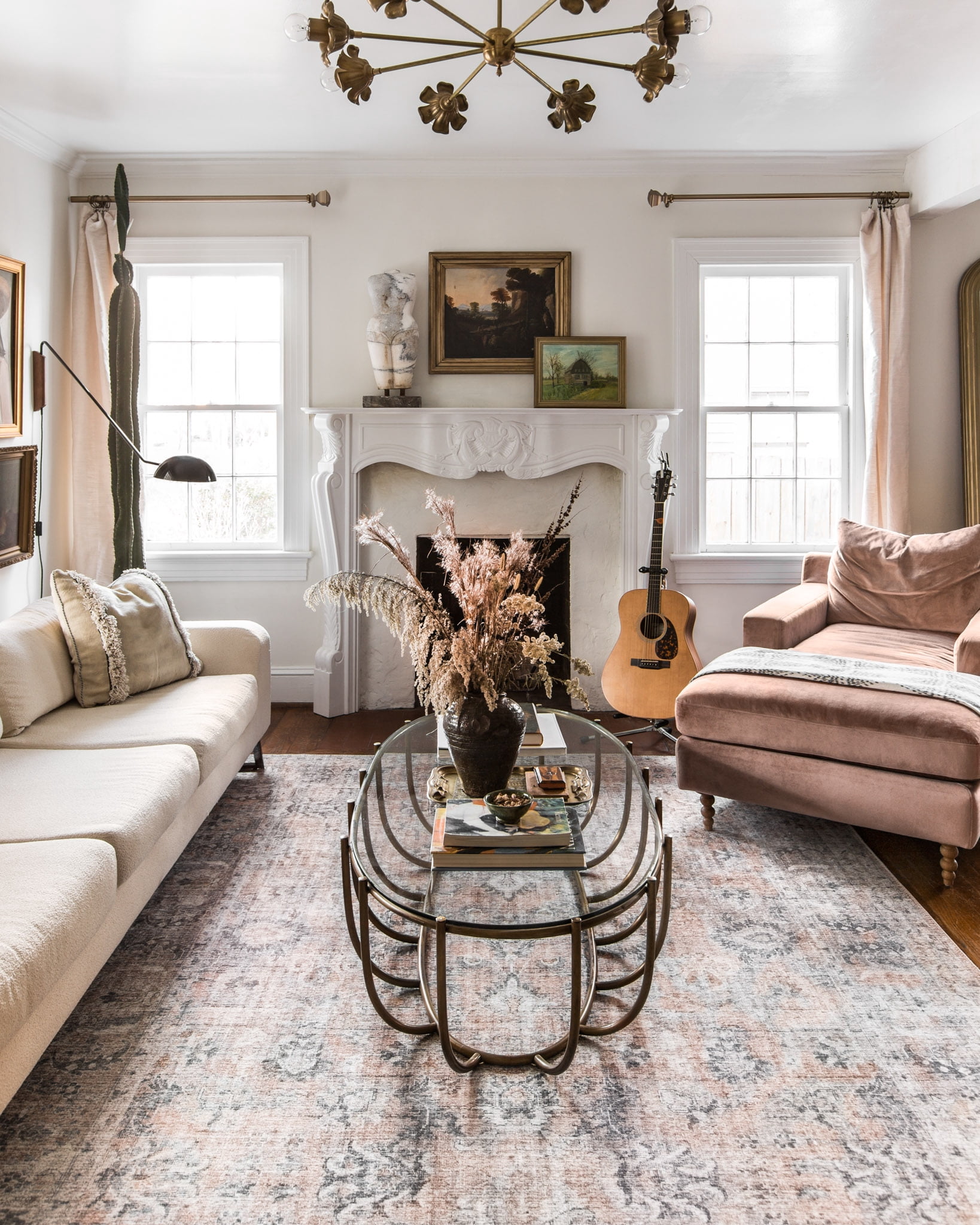 Loloi Skye Oriental Blush / Grey Area Rug