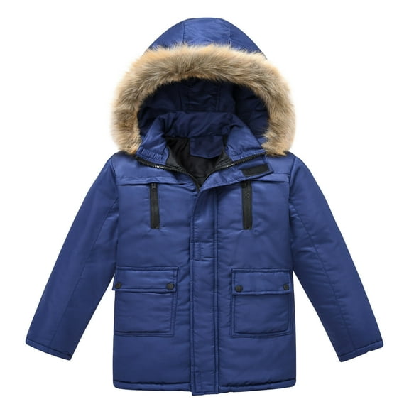 Kiijoy Tween Girls Winter Coat Warm Detachable Hooded Outerwear Jacket, Sizes 11-12