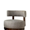 thumbnail image 5 of Swivel Barstool with Curved Open Low Back, Set of 2, Gray and Brown, 5 of 5