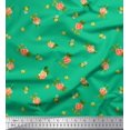 thumbnail image 1 of Soimoi Green Poly Georgette Fabric Leaves & Grandiflora Roses Floral Printed Craft Fabric by the Yard 52 Inch Wide, 1 of 5
