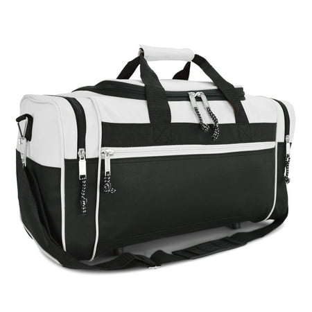 DALIX 19" Sports Duffle Bag Gym Travel Pack in Black