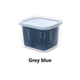 thumbnail image 4 of Toystoory Caja de mantenimiento fresco PP refrigerador jengibre ajo escurridor con tapa cuadrada filtro de conservación de frescura cesta cocina Organizadores de utensilios de cocina gris azul Toystoory HA070893-04, 4 of 6