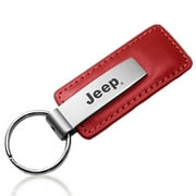 jeep red leather key chain