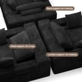 thumbnail image 4 of Noelse 67" Oversized Chaise Lounge, Corduroy Floor Sofa with Pillows, Deep Seat Comfort for Living Room, Black, 4 of 10