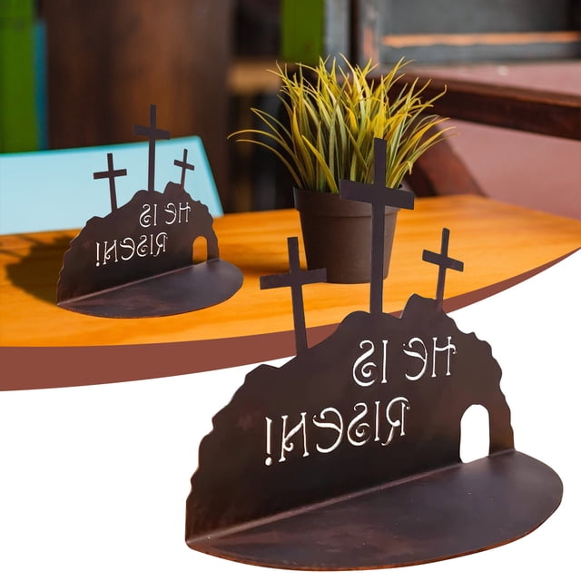 Decoración de Pascua, adornos de Pascua, regalos de Pascua, decoración del hogar, tumba vacía, Él ha resucitado, escena religiosa de Pascua, colgante con escena de resurrección de Pascua.