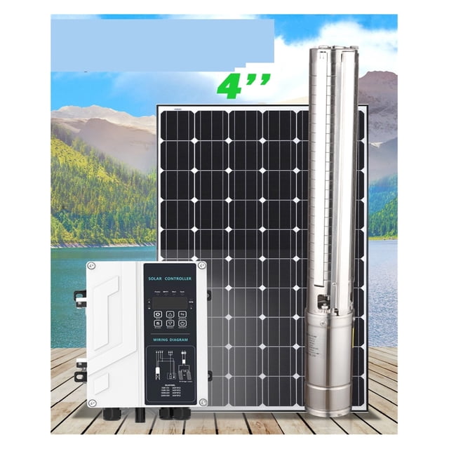 DC Solar Panel Borehole Water Pump Set For Agriculture 4'' 70M Solar Motor Submersible Irrigation Pumping System ,Multi-Install Methods