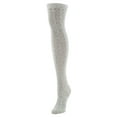 thumbnail image 4 of MeMoi Braid Trails Cotton Blend Over The Knee Socks - Womens - Female (One Size, Black Heather), 4 of 4