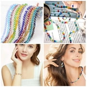 TSV 1050pcs Crystal Glass Round Faceted Beads, Multi-Color Clear Crystal Beads for Beading Craft Jewelry Making, 6mm 21 Colors