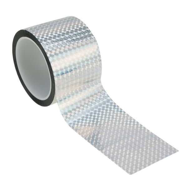 Cinta de Pinstripe Unique Bargains 70mmx50m Rombo Malla Calcomanías de Pinstripe para Coche, Motocicleta y Carreras de Barcos, Stickers DIY Tono Plateado Láser 1 Pcs