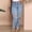 Light Blue, variant on Zysthvn Straight Leg Women Jeans Casual Womens Trousers High Waisted Ripped Loose Solid with Pockets Button Pants
