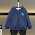 thumbnail image 5 of THDHVS Kids Sweatshirts,Boys Girls Rain Jacket Lightweight Waterproof Hooded Fleece Lined Raincoat Windbreakers for Kids Dark Blue, 5 of 6