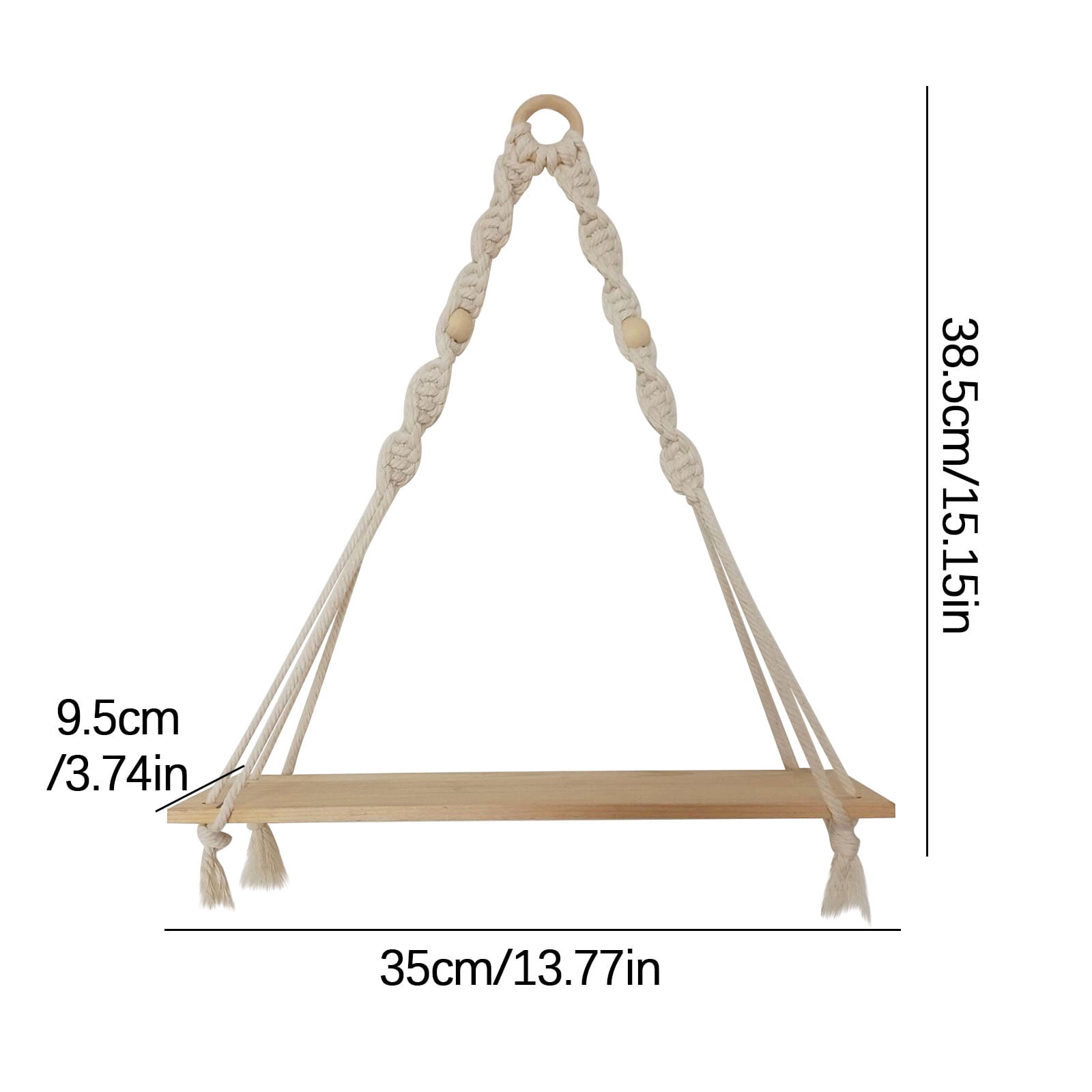 Rope Halter Display Rack VerPetridure Cotton Rope Decorative Rack Wall Wooden Frame Crafts ...