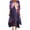 Blue, variant on WFJCJPAF 2025 New Halloween Halloween Dresses for Girls,Women's Casual Halloween Print Loose Button Hem Irregular V-neck Dress - Blue XL