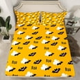 thumbnail image 2 of Manfei Halloween Boo Bed Sheets Set King Size, Magic Bat Bedding King Size, Horror Gothic King Sheet Sets, Breathable Bedroom Decoration, 4-Piece, 2 of 7