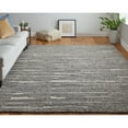 thumbnail image 2 of Feizy Navaro Modern Abstract, Gray/Taupe/Ivory, 5'6" x 8'6" Area Rug Sheen Handmade Scandinavian Stripes Floor Rug for Living room Bedroom, 2 of 8