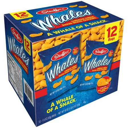 Stauffer's Whales Baked Cheddar Cheese Snack Crackers, 1.5 Oz., 12 (Best Crackers For Cheese)