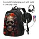 thumbnail image 2 of Disketp Vintage Butterfly Flower Skull Mochila de Viaje Estampada para Laptop con Puerto de Carga USB, Mochila Impermeable para Computadora – Regalo para Hombres y Mujeres, 2 of 7