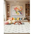 thumbnail image 3 of Unique Loom Whimsy Kids Collection Area Rug - Stars (4' 1" x 6' 1" Rectangle Daisy White/Ivory), 3 of 9