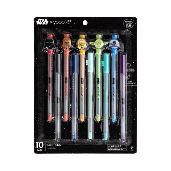 Yoobi X Star Wars Gel Pens 10-Pack – Assorted Ink Colors, Fine 1.0mm Point