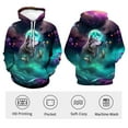 thumbnail image 3 of WHNBCW Funny Wolf Printed Hoodie Animal Graphic Sweatshirt, 3 of 7