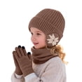 thumbnail image 4 of CPNG Kid Knitted Hat Girls Boys Earflap Beanie and Touchscreen Gloves Thermal Fleece Lined Stretchy Windproof Warm Winter Hat for Outdoor Sports, 4 of 7
