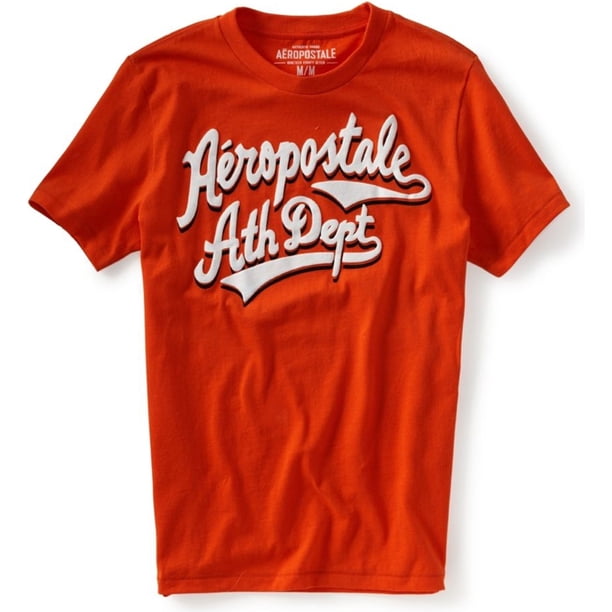Aeropostale - Camiseta gráfica para hombre del departamento de atletismo, naranja, pequeña