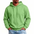 thumbnail image 2 of Mens Sports Hoodies Fall Winter Fleece Drawstring Oversized Sweatshirts Drawstring Athletic Tops Vintage Lightweight Warm, 2 of 9