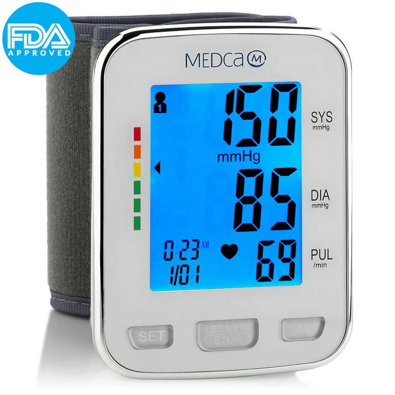 MEDca Blood Pressure Monitor Cuff Wrist Portable with Automatic BP Machine