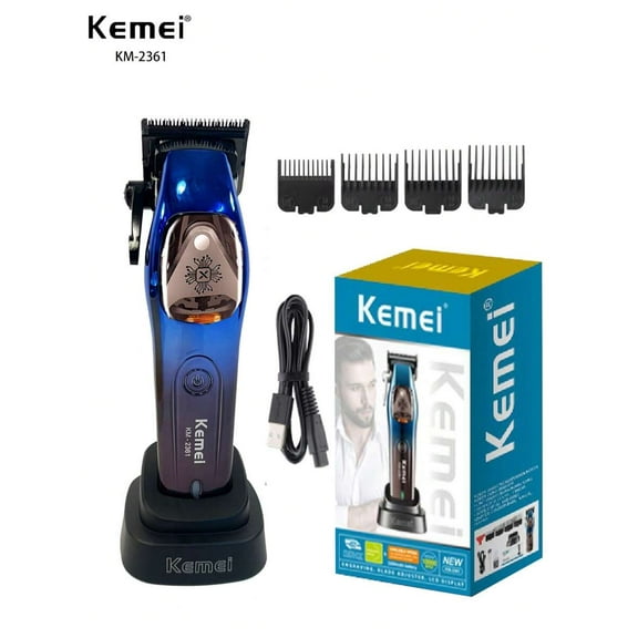 Kemei KM-2361 Professional Barber Hair Clipper With Charging Base Electric Hair Cutting Machine New Style High Speed Magnetic Motor 10000RPM Haircut Machine For Men Good Quality Clipper Hair Trimmer