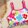 thumbnail image 5 of mgoYE Toddler Girl Swimsuit 2t Girl's 2 Piece Tankini Set Tropical Print Bathing Suits Hawaiian Swimsuits with Shorts Beachwear Tankini(Hot Pink,7-8 Years), 5 of 6