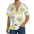 thumbnail image 3 of Fotbe Sweet Honey print Short Sleeve Button Down Shirts for Men Casual Summer Beach Wrinkle Free Shirt-Large, 3 of 7