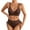Coffee, variant on TUGOXIE Brown High Waisted Bikini Sets for Women Straps Set Solid Drawstring 2pc Swimsuit,Size M