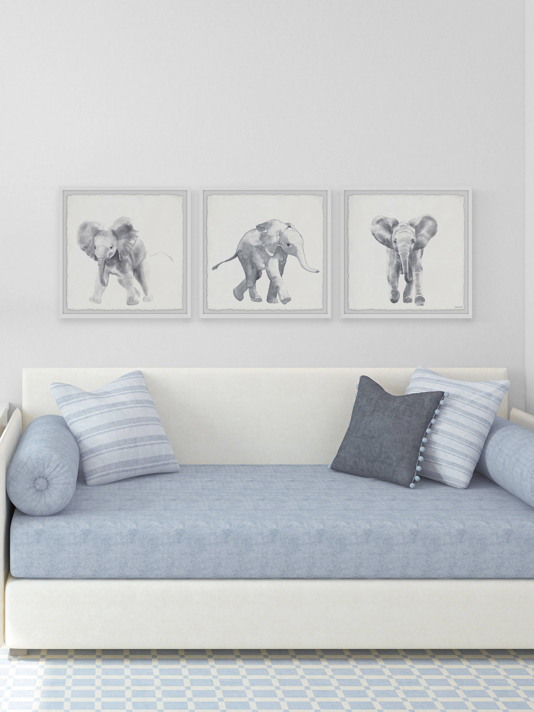 Marmont Hill Baby Elephant Walk Triptych