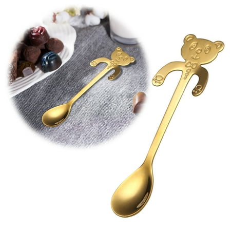 

Act Now! 2pc Spoon Soup Hanging Spoon Dessert Hugging Sugar Spoon Tea Coffee Cup Seasoning Bear Spoon Tableware Features: